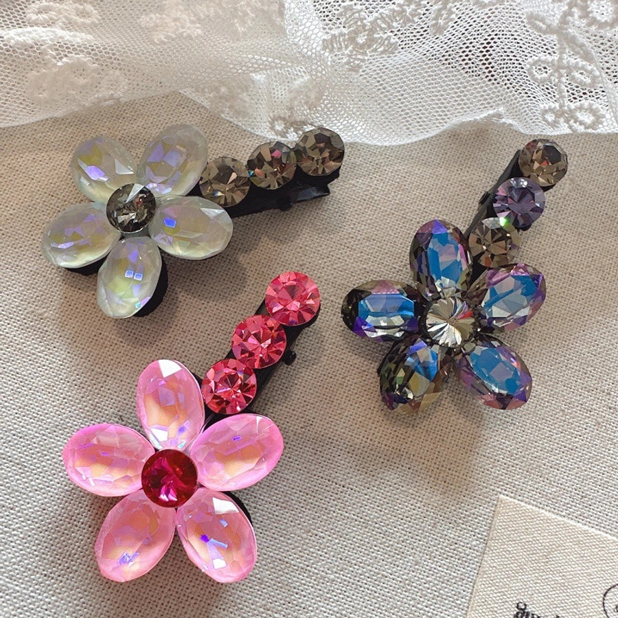 Women's Sweet Flower Rhinestone Hair Clip
