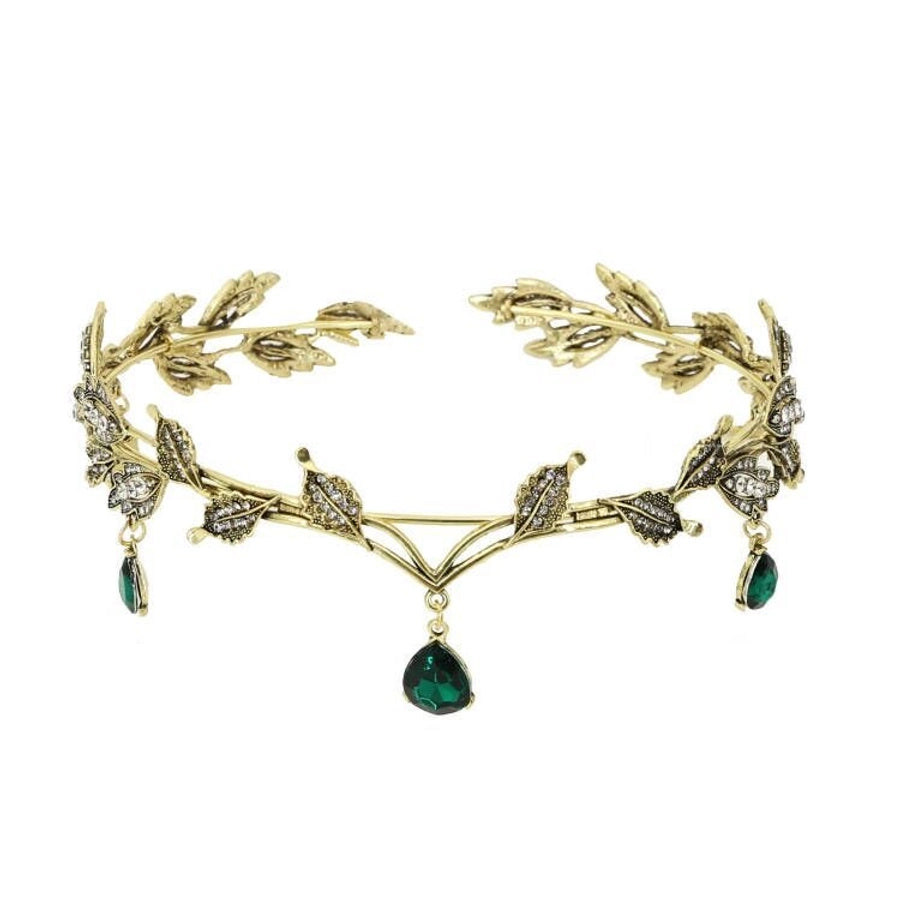 Korean-style eyebrow pendant wedding headdress bridal jewelry alloy rhinestone headband crown princess hair accessories wedding accessories