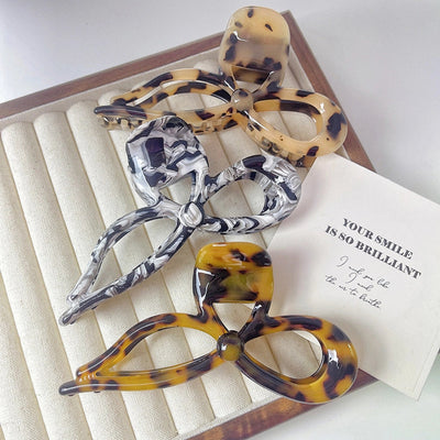 Super Fairy ~ Three-dimensional Bow Acetic Acid Grab Clip Temperament Gentle Ribbon Hairpin Sweet Large Shark Clip Women's Hair Accessories