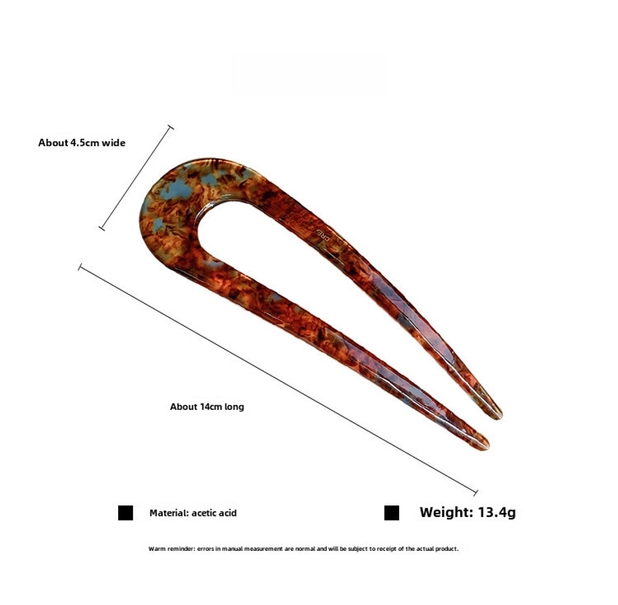 New Chinese style U-shaped hairpin female  new ball head updo artifact insert comb back head headdress fixed chopsticks