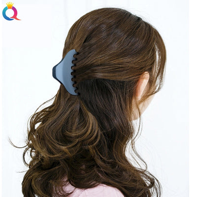 fashion solid color plastic metal hair claws 1 piece