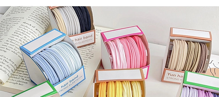 women's simple style solid color cloth hair tie