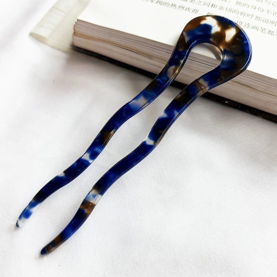 Women's Simple Style U Shape Leopard Acetic acid sheets Hairpin