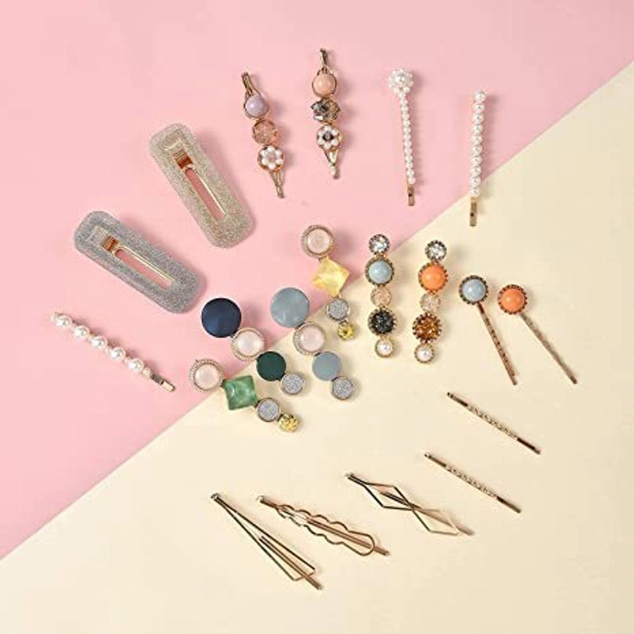 Hair Accessories Acetic Acid Side Clip Marble Effect Hairpin Pearl Candy Color Fashion Hairpin Combination Set