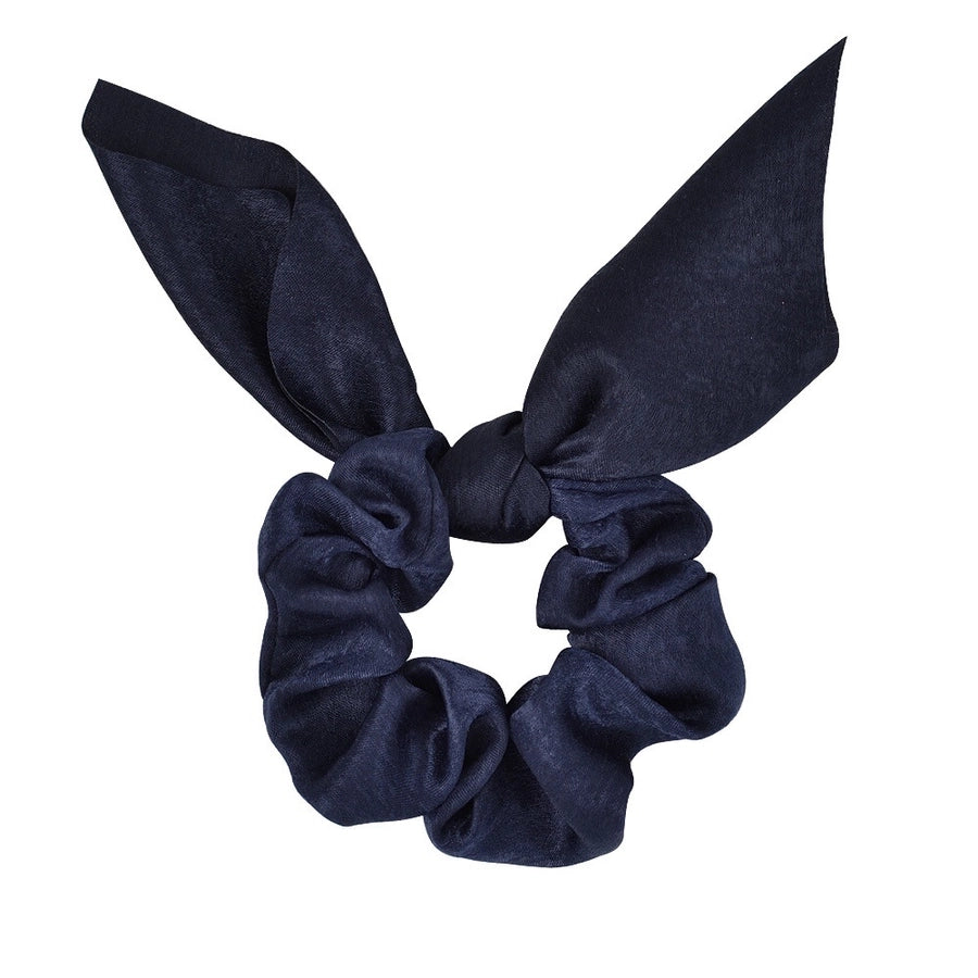 fashion simple solid color rabbit ears knot satin headdress head rope