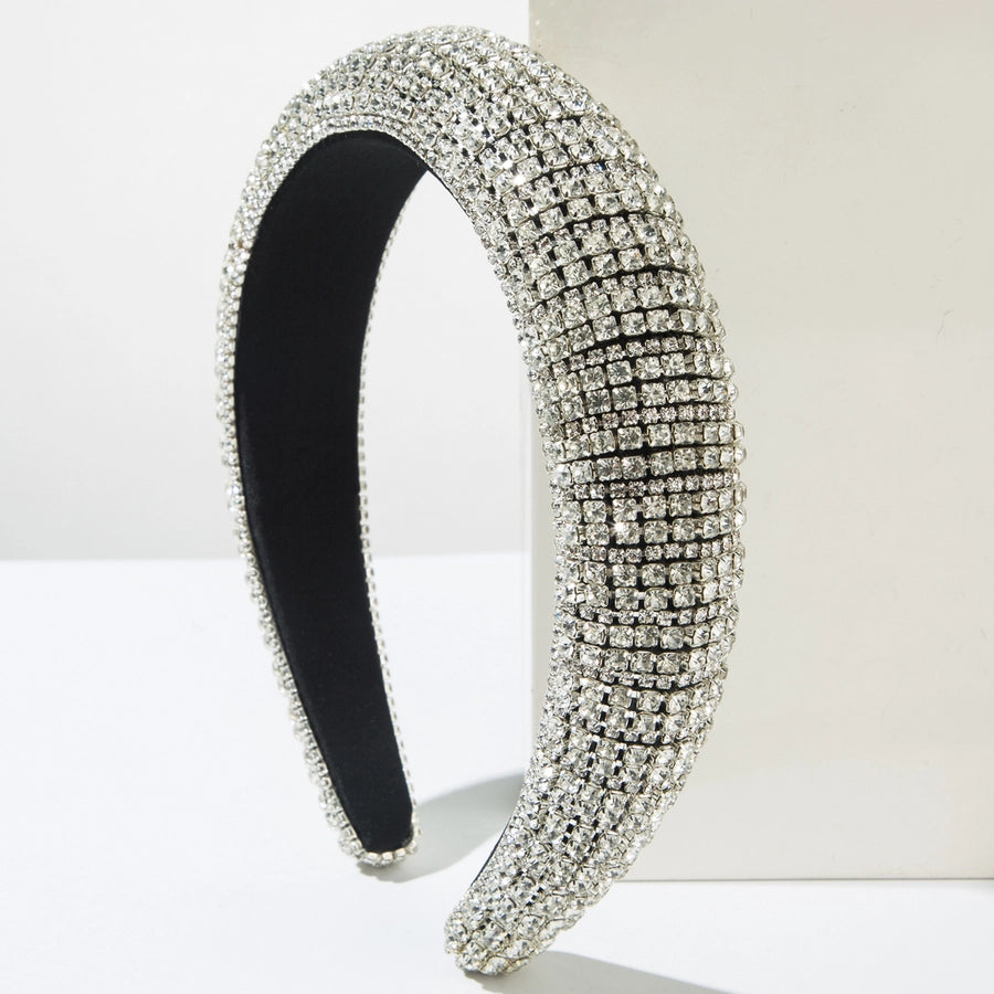 Elegant Glam Luxurious Women's Solid Color Alloy Cloth Inlay Rhinestones Hair Band