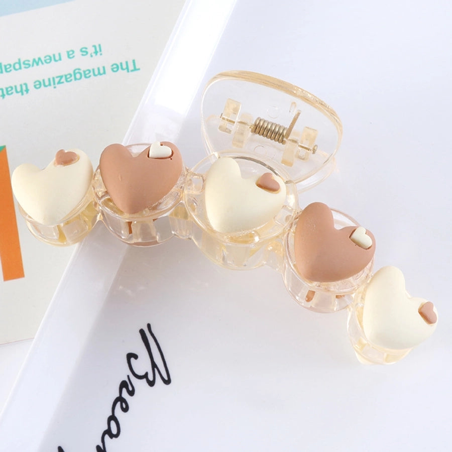 sweet heart shape plastic resin handmade hair claws 1 piece