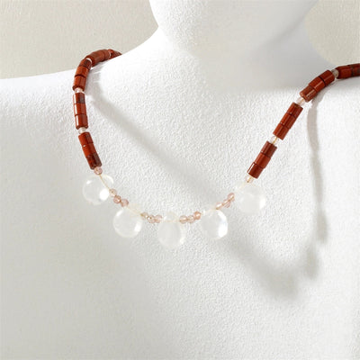 Ethnic Style Water Droplets natural stone Copper Pendant Necklace In Bulk