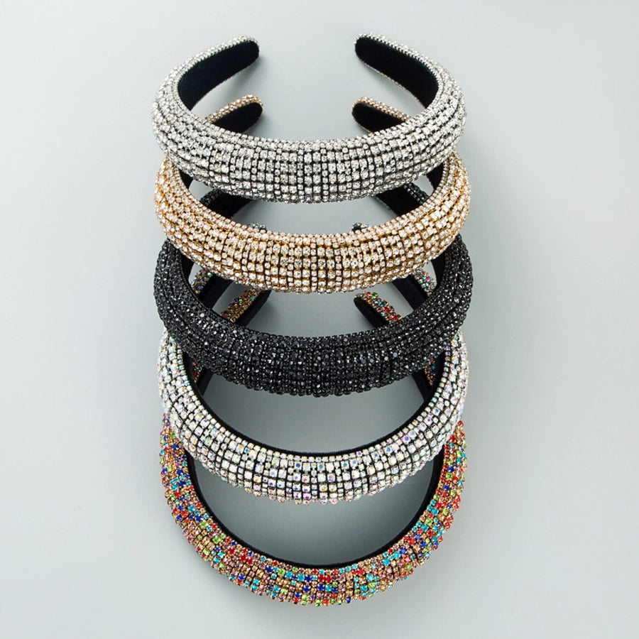 retro simple full drill sponge wide-brimmed rhinestone headband