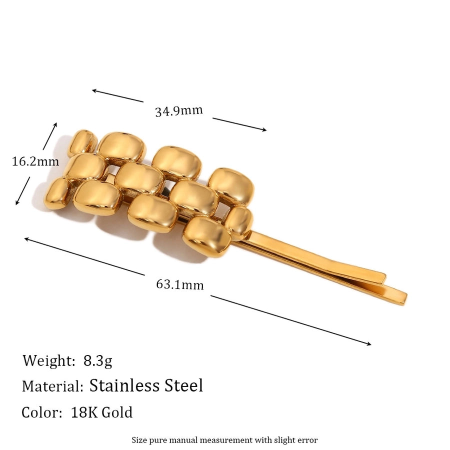 Women's Simple Style Solid Color 304 Stainless Steel Hair Clip