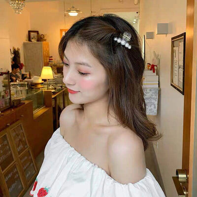 elegant geometric arylic imitation pearl hair claws 1 piece