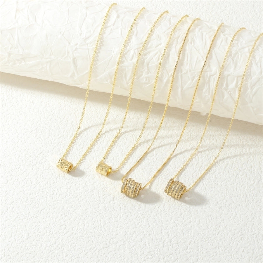 Jewelry Lady Simple Style Geometric Copper Zircon Necklace