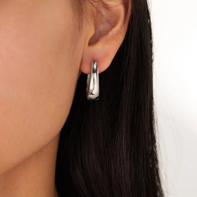 1 Piece French Style Geometric 304 Stainless Steel 18K Gold Plated Earrings