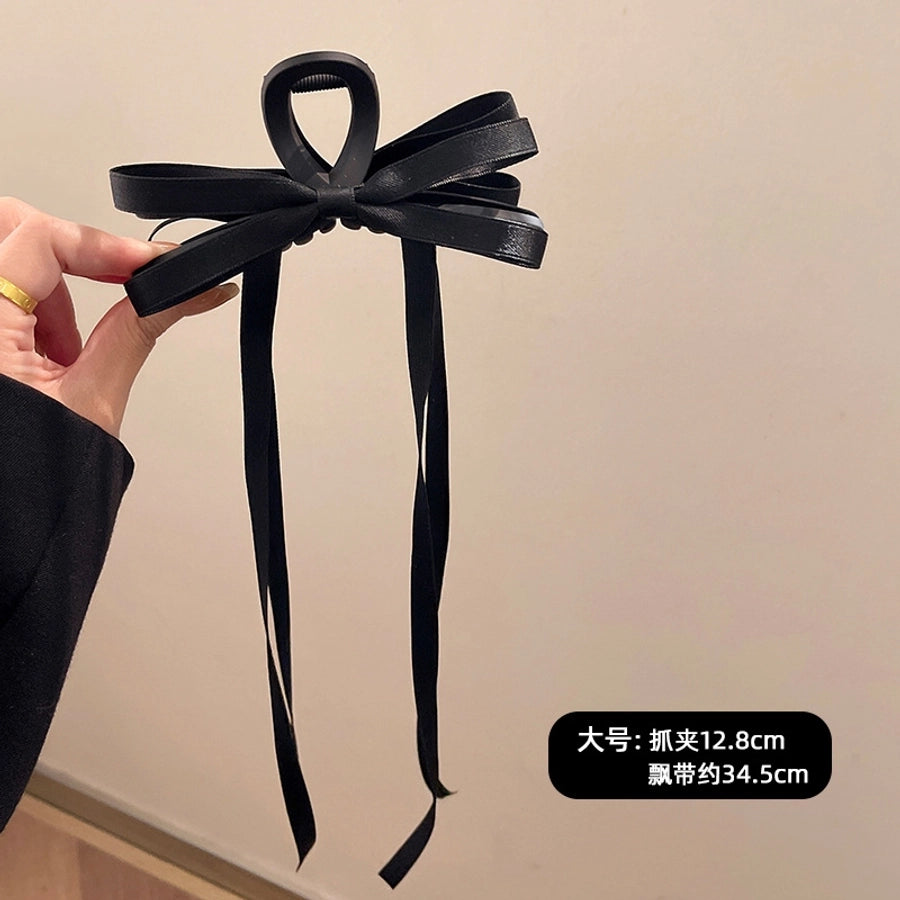 Exquisite ballet style grab clip ribbon bow hairpin female back head elegant elegant shark clip