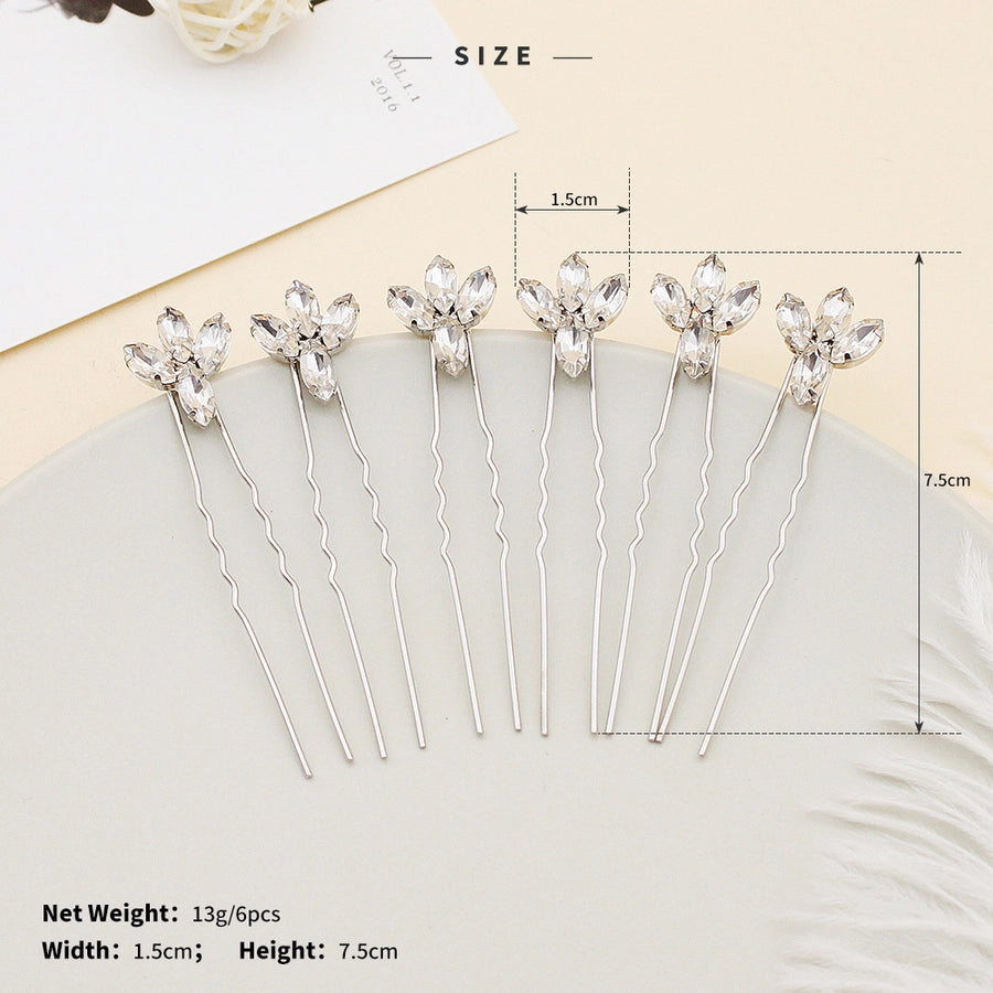 Antique U-shaped Hairpin Hair Accessories Simple Rhinestone Pin Hairpin Photography Portrait High-end Hair Hairpin