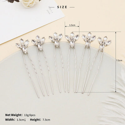 Antique U-shaped Hairpin Hair Accessories Simple Rhinestone Pin Hairpin Photography Portrait High-end Hair Hairpin
