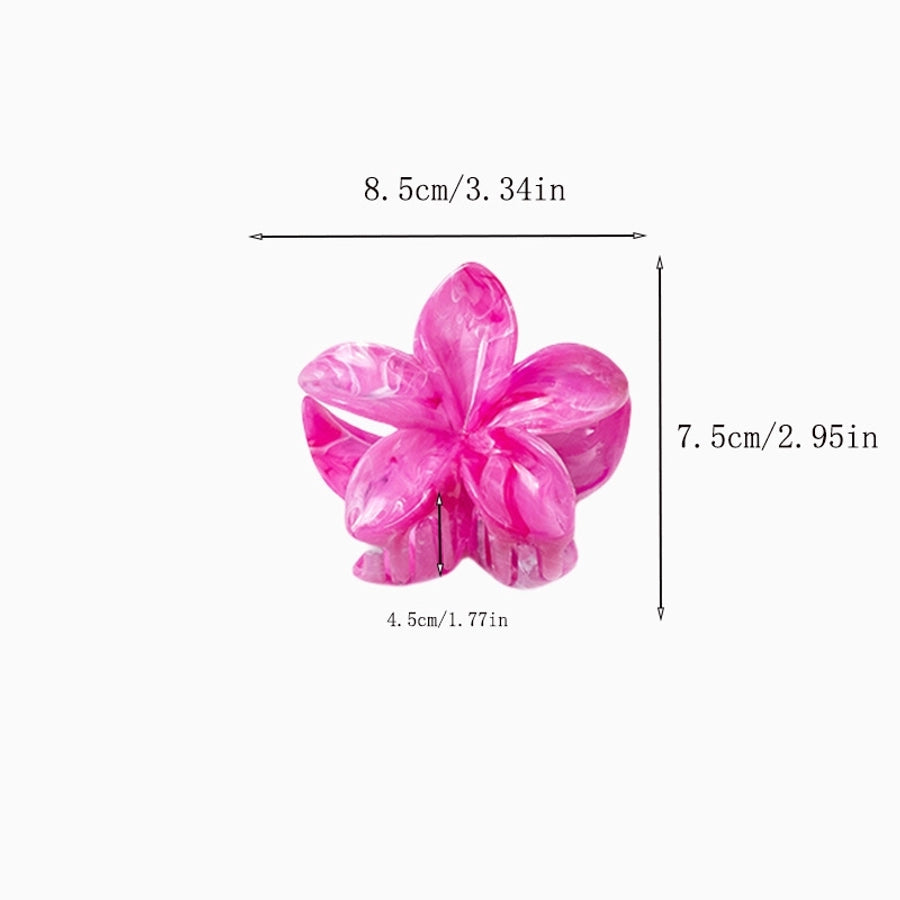 Women's Simple Style Floral Plastic Resin Stoving Varnish Hair Claws