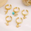 Copper Devil's Eye Starfish Cat Claws Charm Rings Open Rings