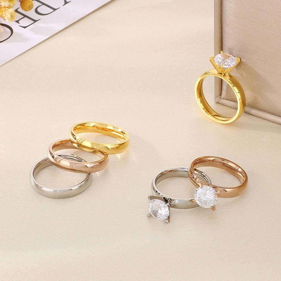 Jewelry Simple Style Geometric 304 Stainless Steel 18K Gold Plated Rings