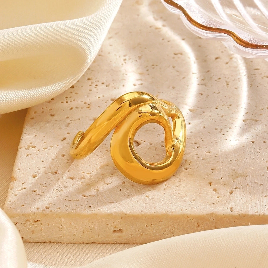Jewelry Simple Style Irregular 304 Stainless Steel 18K Gold Plated Polishing Open Rings