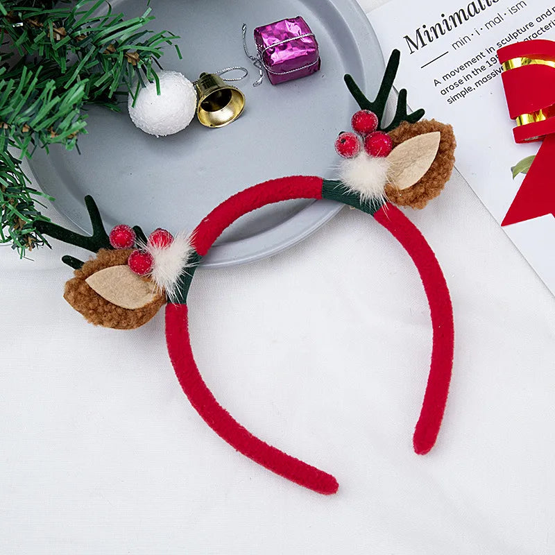 Christmas Fashion Women'S Antlers Flocking Handmade Hair Band