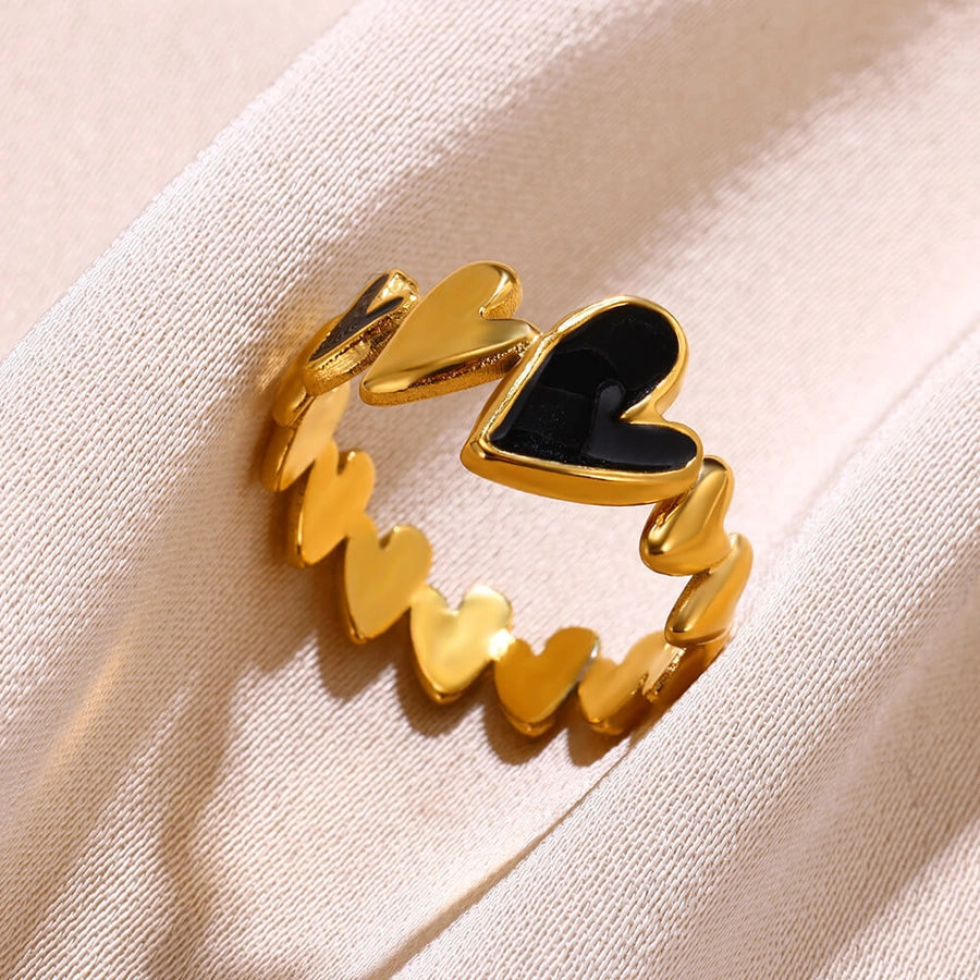 Jewelry Casual Simple Style Streetwear Heart Shape 304 Stainless Steel 18K Gold Plated Rings