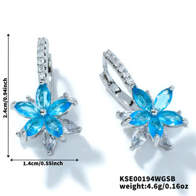 1 Pair Artistic Shiny Geometric Inlay Copper Zircon K Gold Plated Drop Earrings