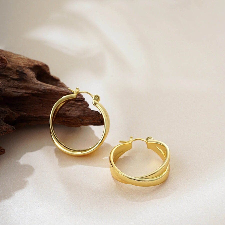 1 Pair Casual Simple Style Circle Copper Hoop Earrings