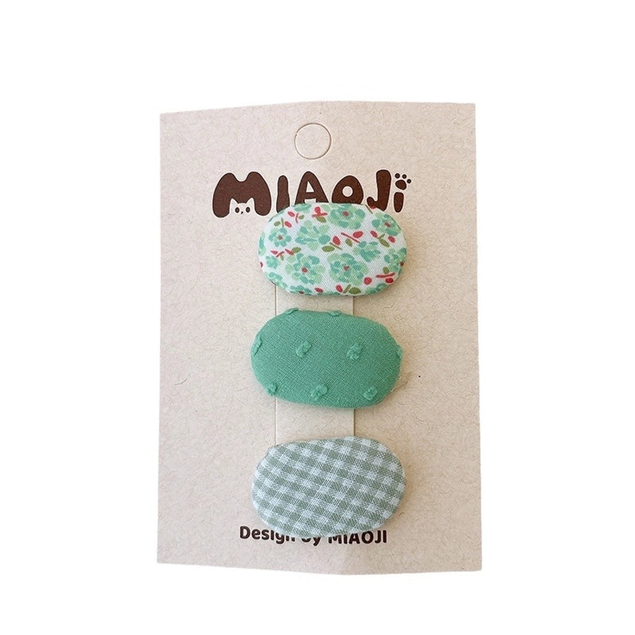 Korean Style Fabric Small Oval Children BB Clip Cute Floral Girls Fringe Hairpin Fresh Baby Hair Accessories Headdress