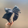 fashion bow knot gauze pleated hair band 1 piece
