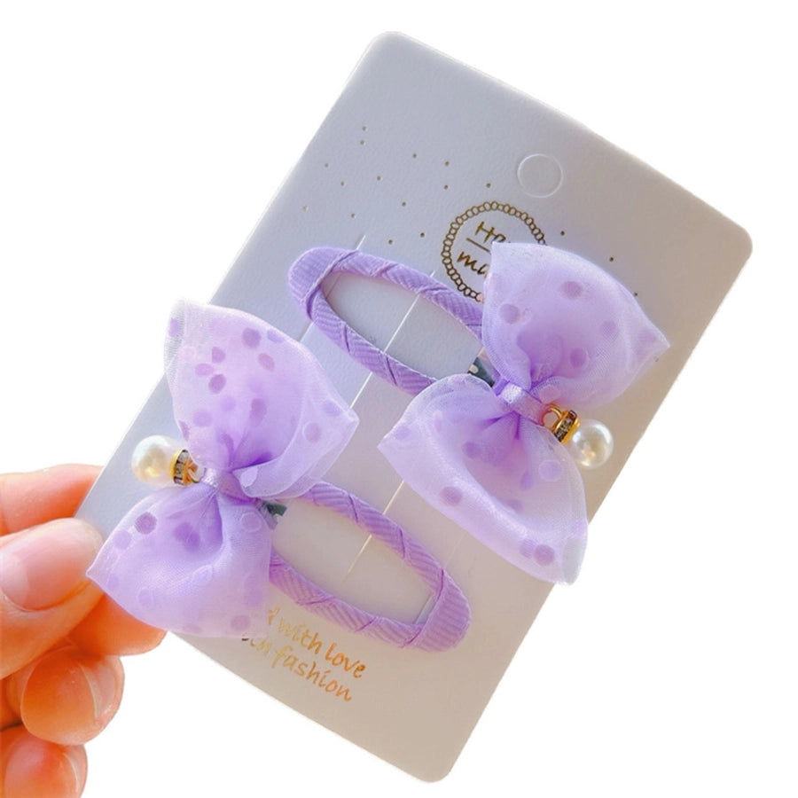 simple style bow knot cloth hair clip