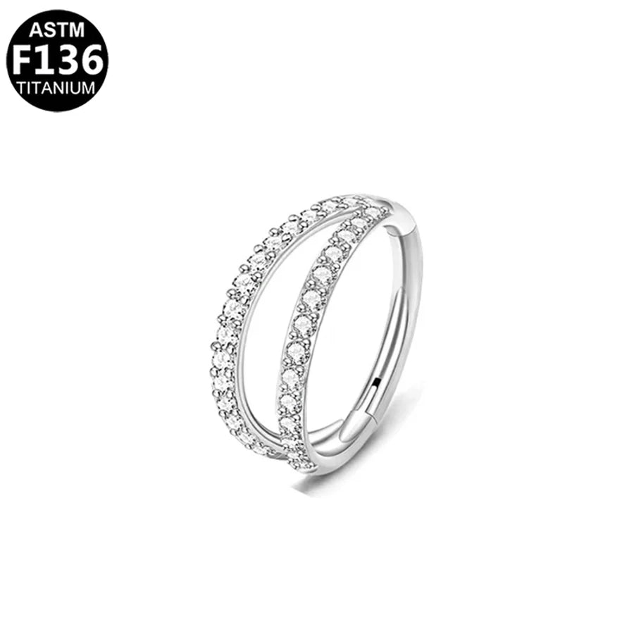 1 Piece Nose Rings & Studs Simple Style Classic Style O-Shape Pure Titanium Titanium Alloy Zircon 14K Gold Plated White Gold Plated Ear Cartilage Rings & Studs Nose Rings & Studs