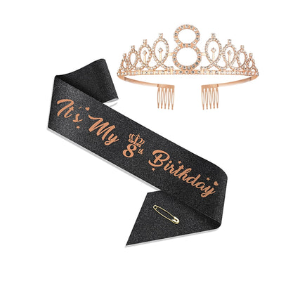 Girl'S Cartoon Style Letter Crown Metal Stoving Varnish Crystal Crown