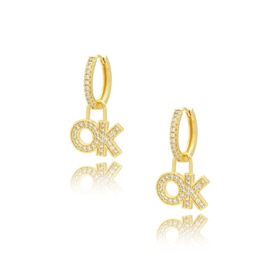 1 Pair Simple Style Letter Plating Copper Drop Earrings