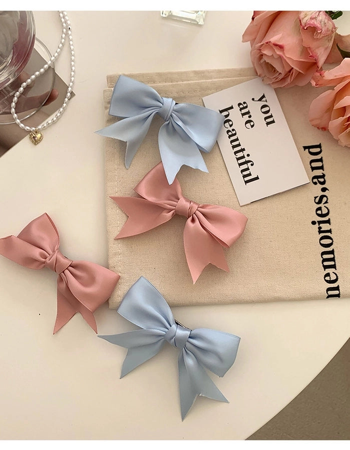 Pink Bow Hairpin Women's Hair Accessories New Internet Celebrant Sweet Bangs Hairpin Cute Headwear Jewelry