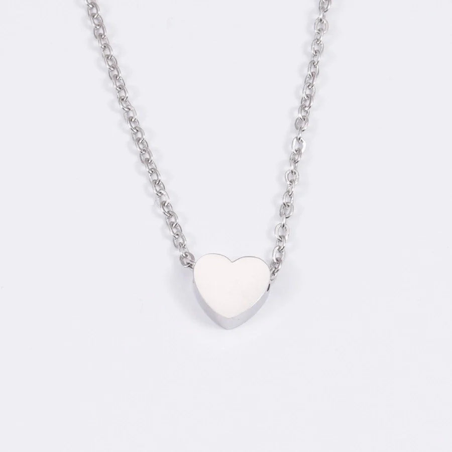 Jewelry IG Style Simple Style Commute Heart Shape 304 Stainless Steel 18K Gold Plated Plating Pendant Necklace