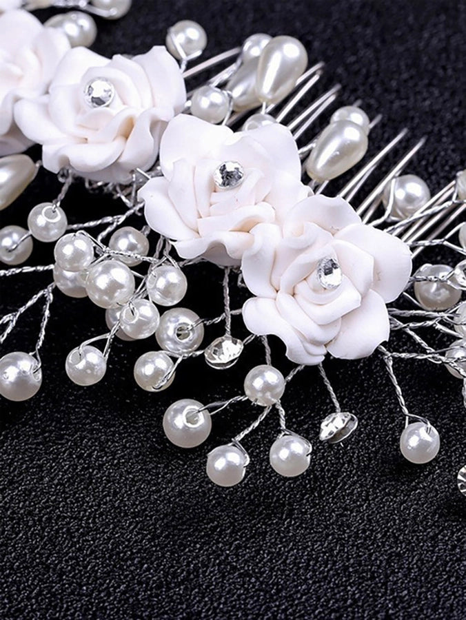 Fashion bridal hair accessories Korean-style soft  flower pearl hair comb   best selling comb Accessories