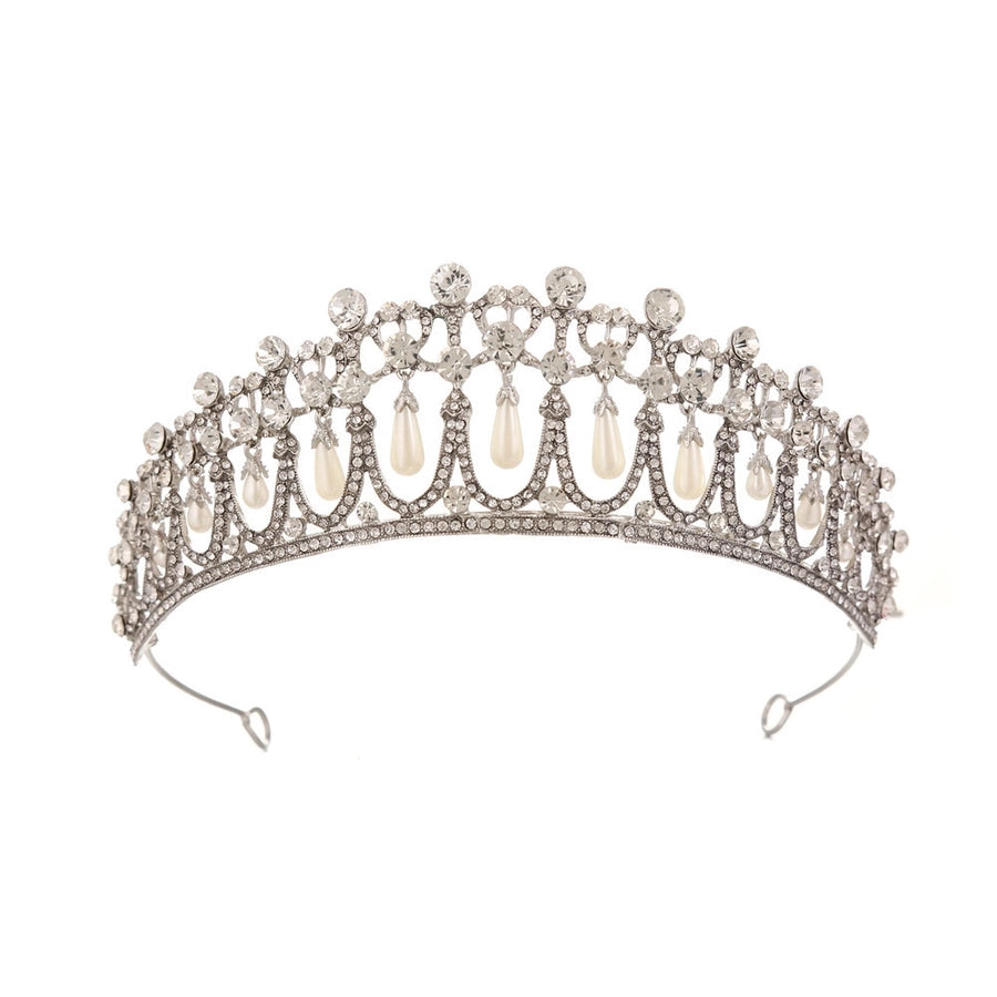 Baroque Queen  Large Crown Pearl Rhinestone Hair Accessories Bride Crown European Style Wedding Princess Crown Headwear