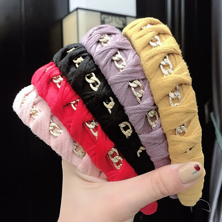 Women's Simple Style Classic Style Plaid Knot Cloth Hair Band