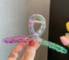 simple style gradient color arylic hollow out hair claws