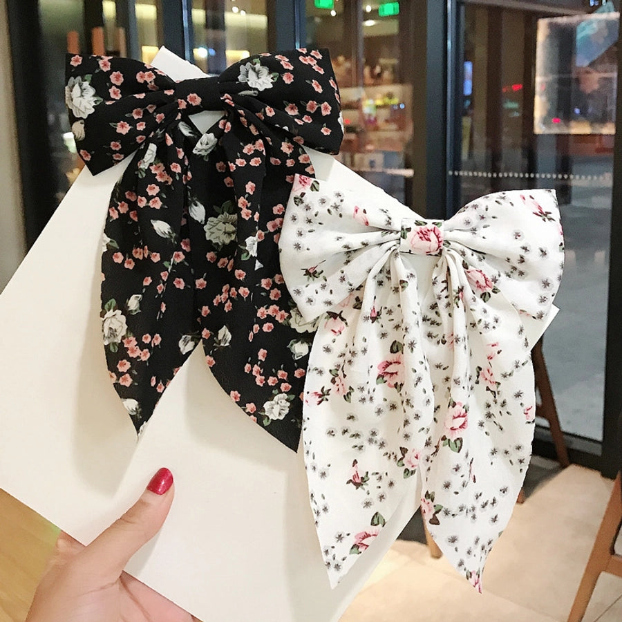 new korean  floral bow hairpin