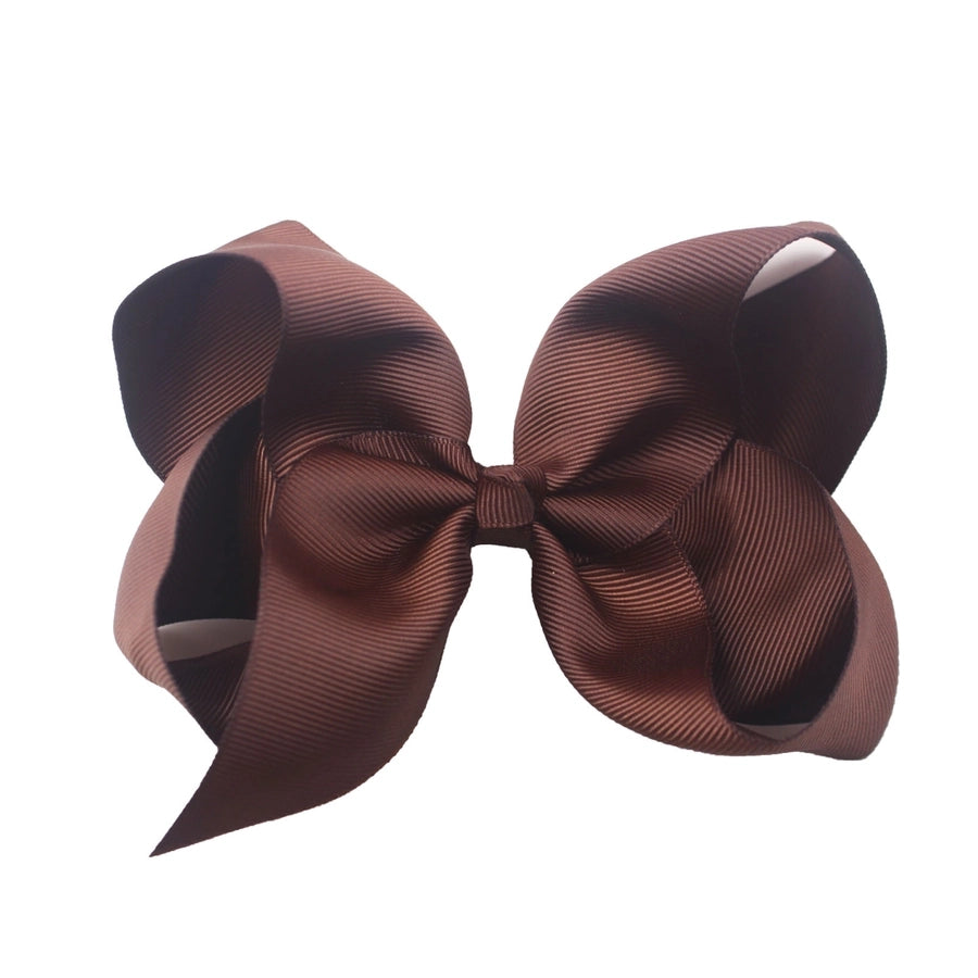 sweet simple style solid color bow knot ribbed band handmade hair clip