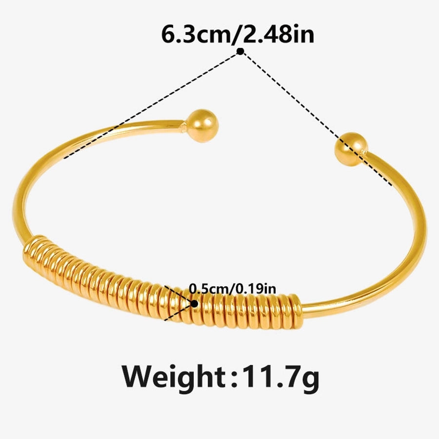 304 Stainless Steel European and American Coil Bracelet Female 18K Gold Niche High Sense C- Shaped Open Adjustable Bracelet in Stock