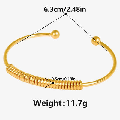 304 Stainless Steel European and American Coil Bracelet Female 18K Gold Niche High Sense C- Shaped Open Adjustable Bracelet in Stock