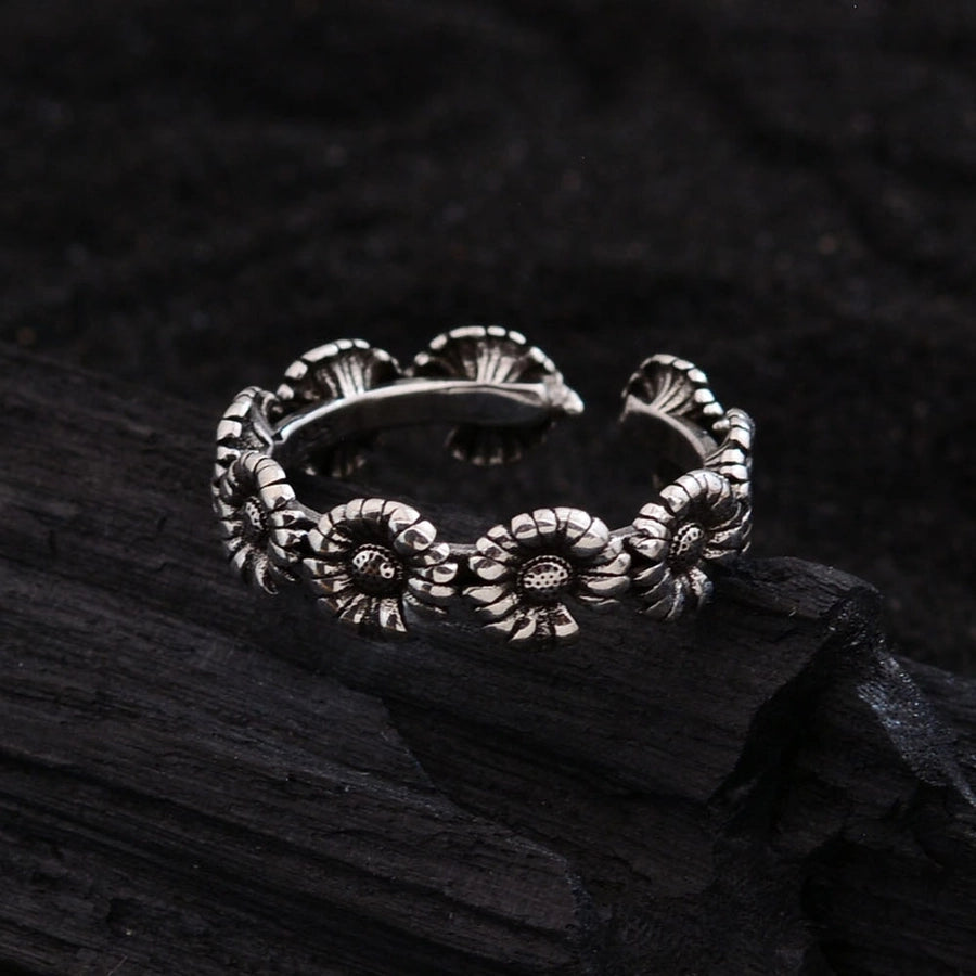 Copper Daisy Open Rings