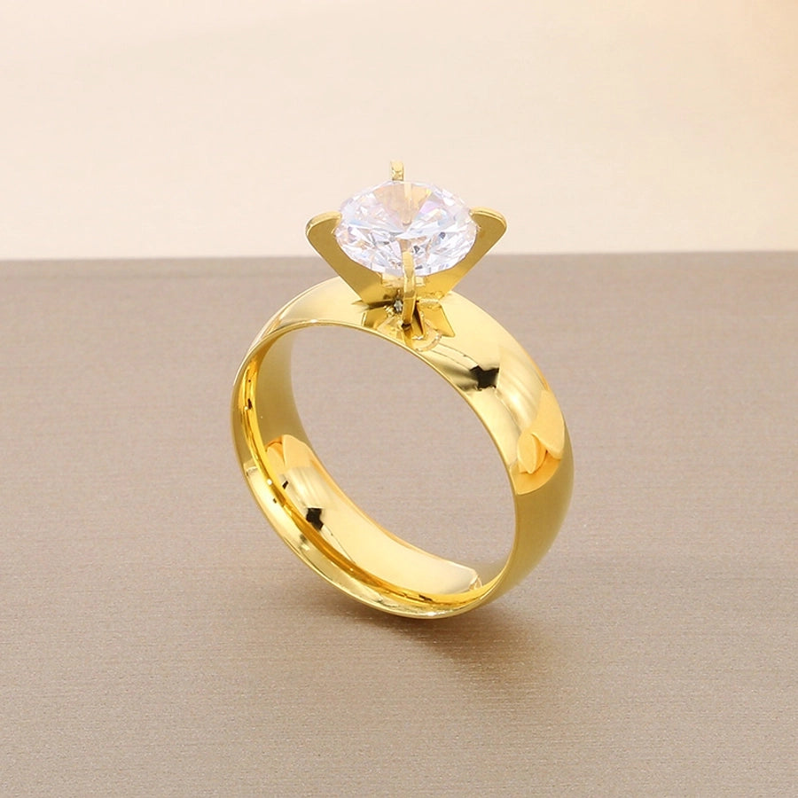 Jewelry Vintage Style Geometric 304 Stainless Steel 18K Gold Plated Rings