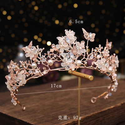 fashion flower butterfly alloy pearl inlay crystal 1 piece