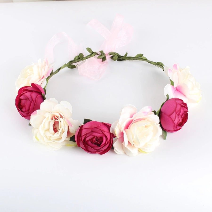 europe and the united states cross-border new headwear bohemian beach rose flower headband bride bridesmaid garland hairband