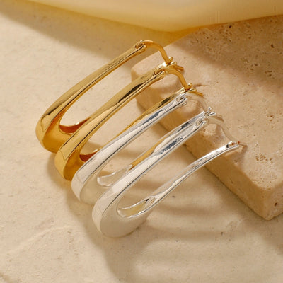 1 Pair Retro Shiny Korean Style Geometric Plating Copper K Gold Plated Earrings