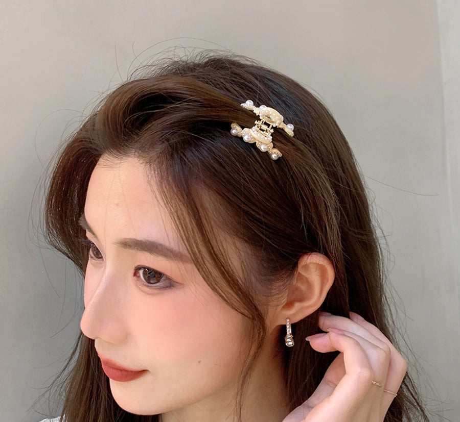 women's simple style solid color alloy plating hair claws